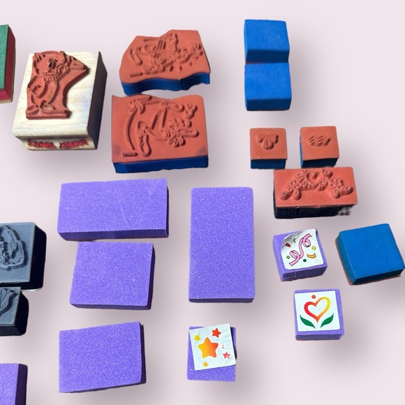 Set of 25 Miscellaneous Rubber Stamps Holiday Thank You Porky The Pig Flowers - Picture 11 of 11